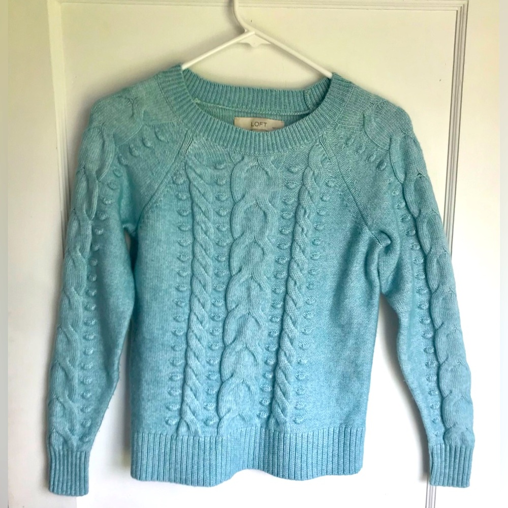 Ann Taylor LOFT soft Knit Blue/Green Sweater Petite Size XXS